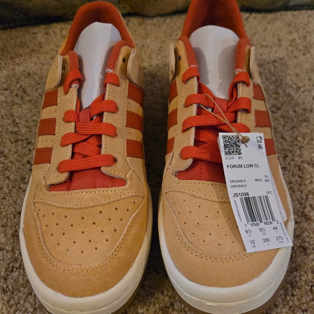 New in Box Adidas Forum CL Low Glow Orange Red Size 10